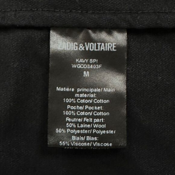 Zadig & Voltaire Kavy Military Jacket Broken Heart Sz M Edgy Rock Chic Punk - Picture 14 of 16